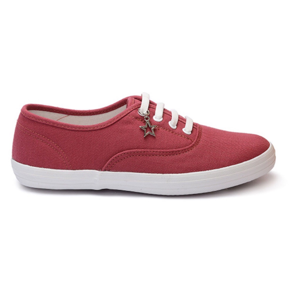 ladies red canvas shoes