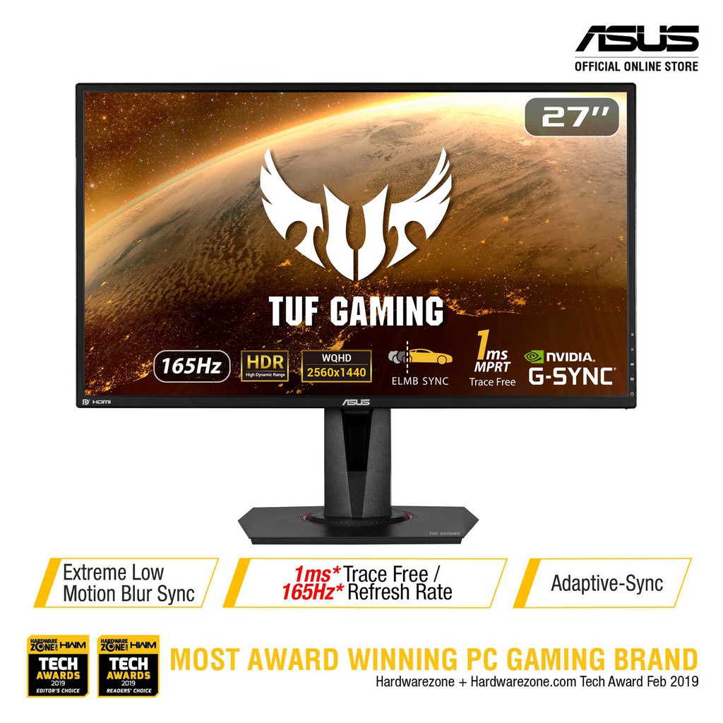 ASUS TUF Gaming VG27AQ HDR Gaming Monitor – 27 inch WQHD (2560x1440 ...