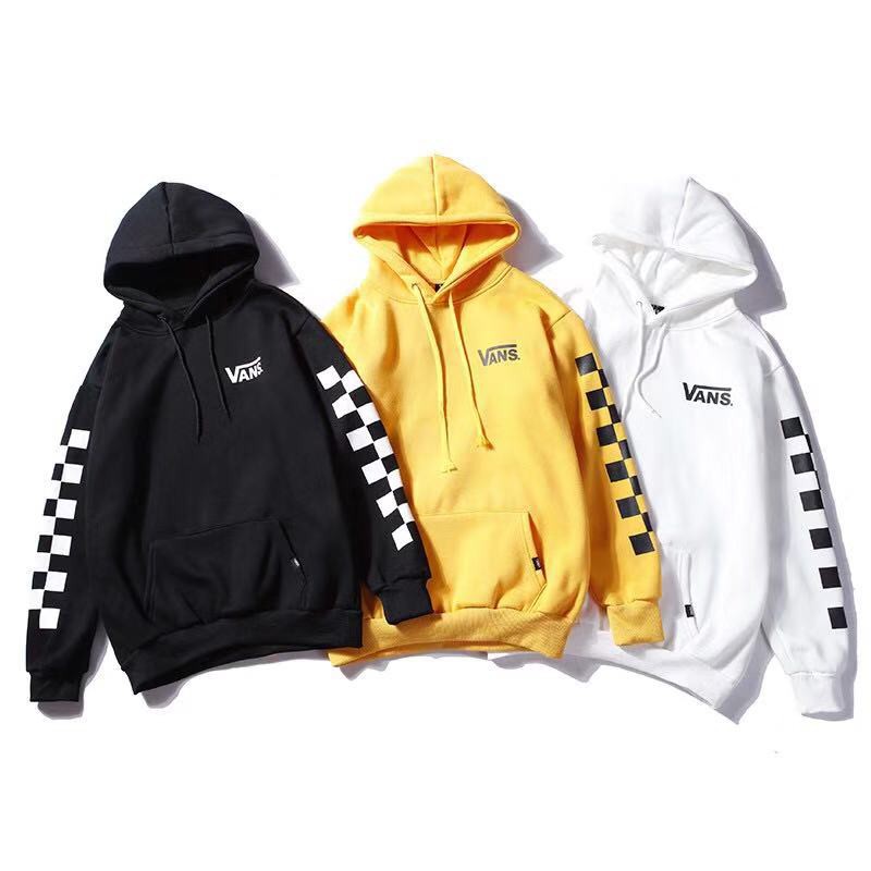 vans black & checkered hoodie