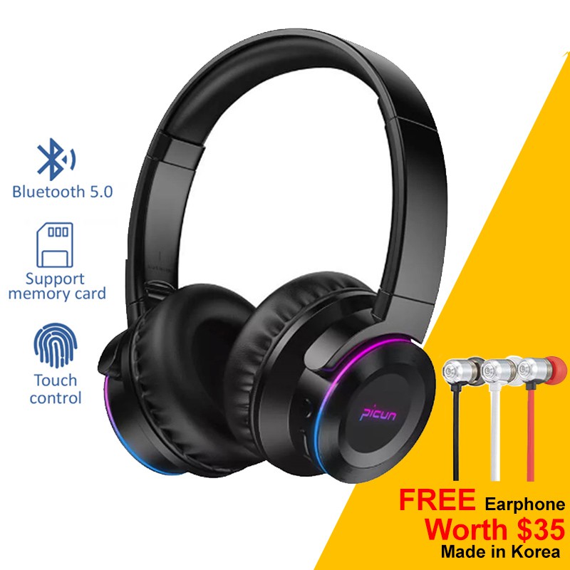 Picun B9 Wireless bluetooth Headphone Stereo Bass bluetooth 5.0 Touch