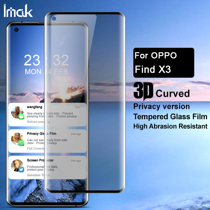 [SG] Oppo Find X3 / X3 Pro Imak Privacy 3D Curved Tempered Glass