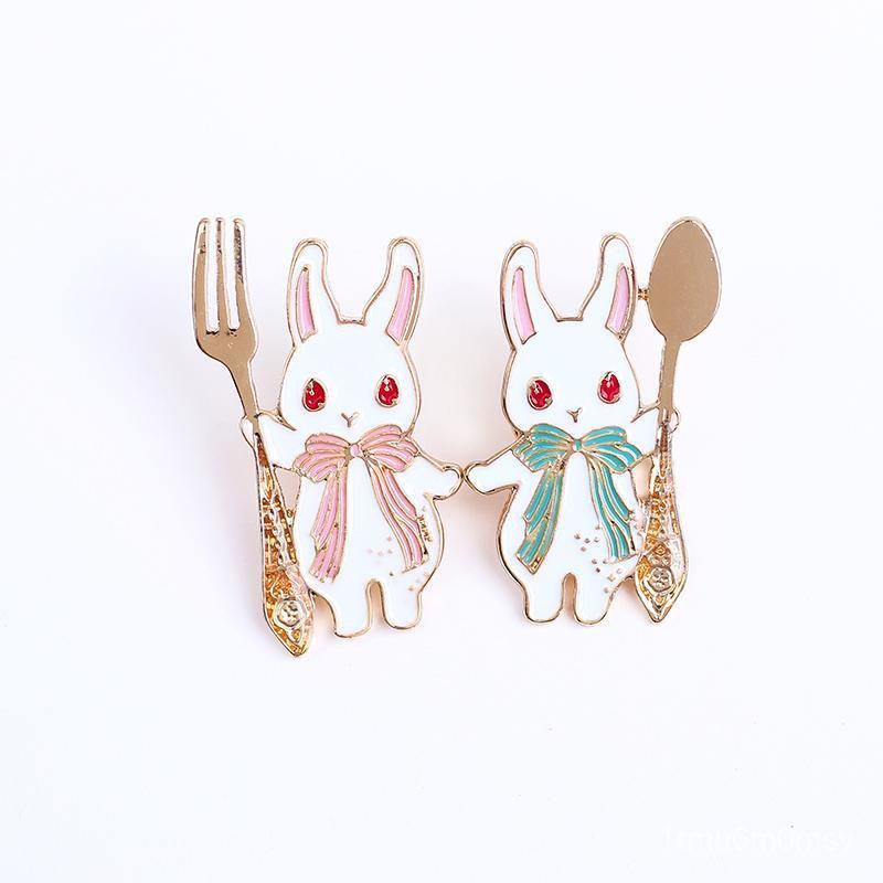 Rabbit Cartoon Cute Animal Badge Korean Badge Girlfriends Ornament Magic Corsage Japanese Clothing Brooch For Women Shopee Singapore