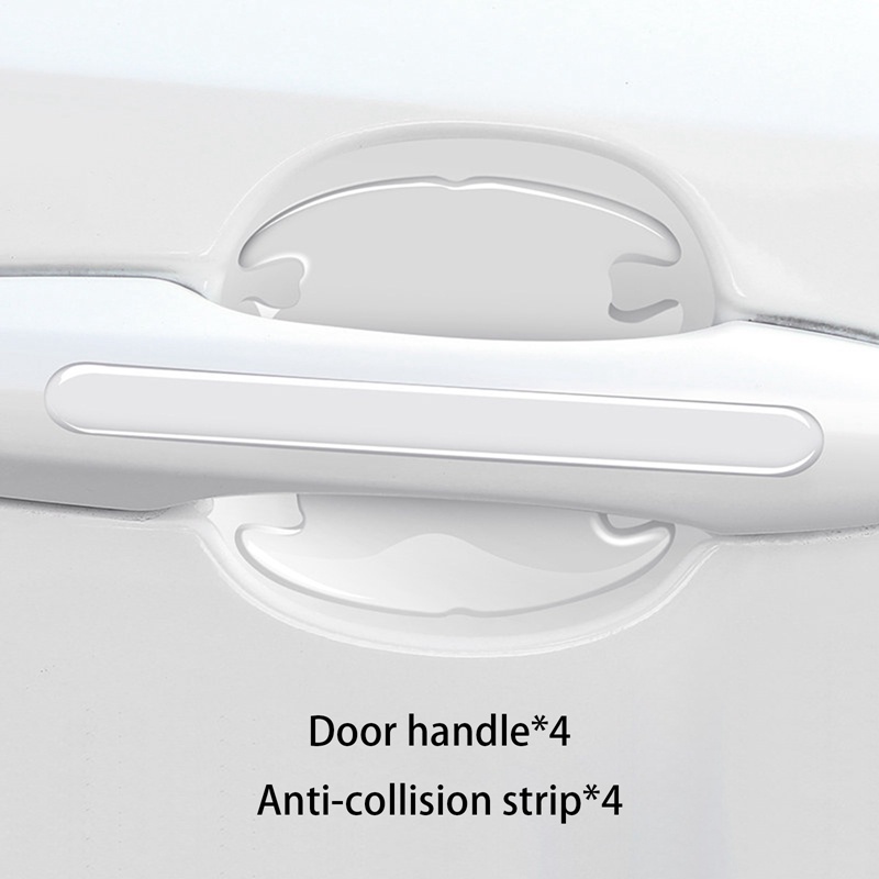 8pcs Car Door Handle Bowl Anti-scratch Sticker Clear Protector Film For Auto Car