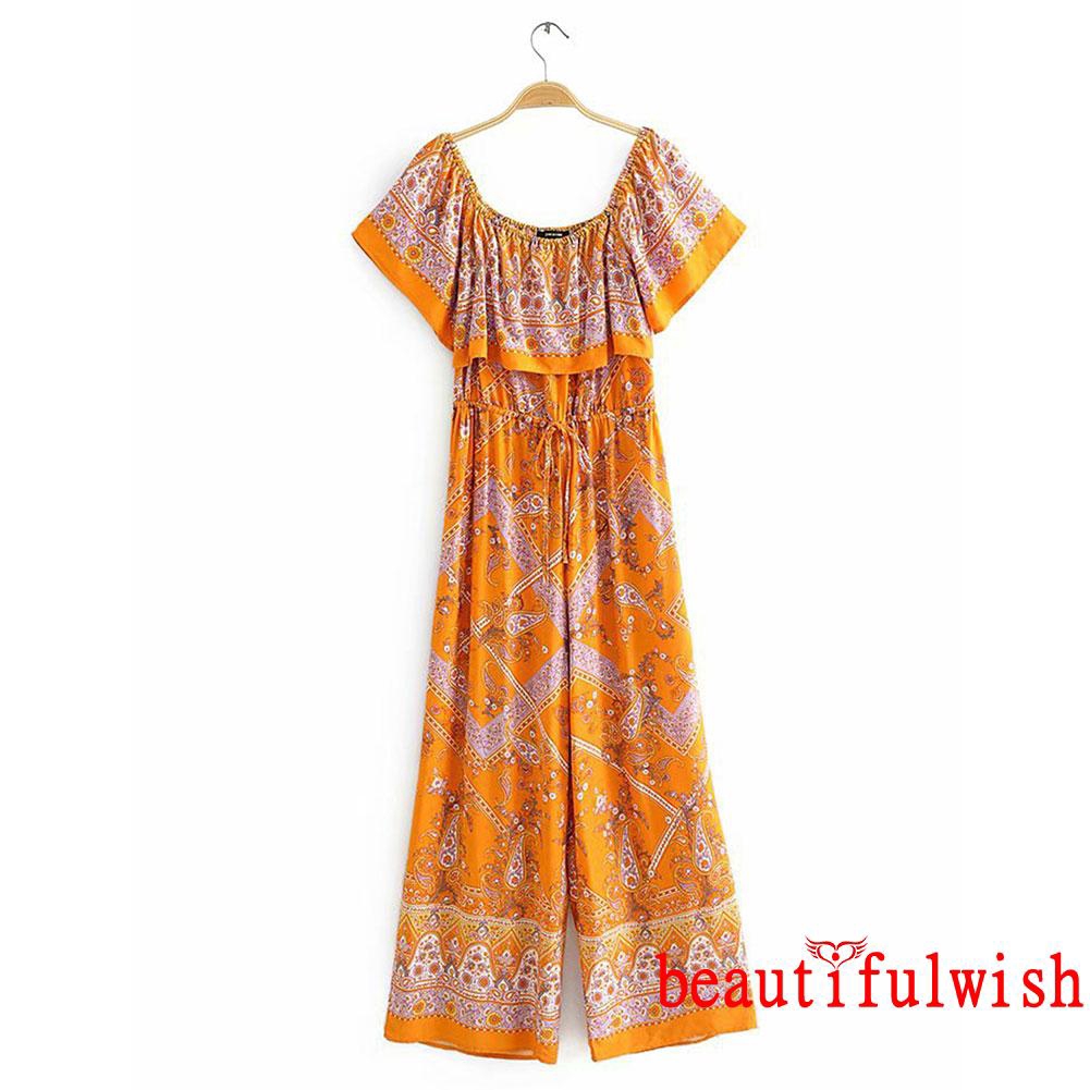 orange off the shoulder jumpsuit
