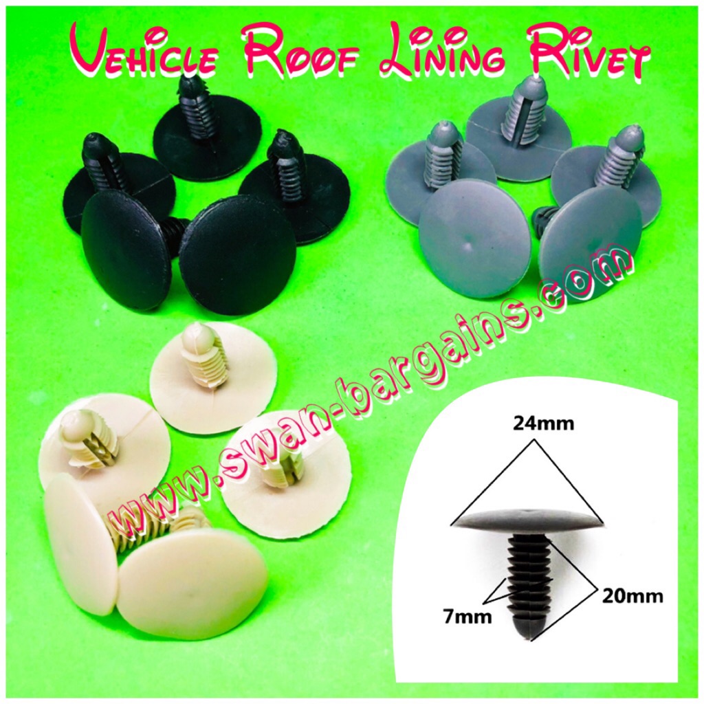 Automotive Car Van Minibus Truck Interior Roof Lining Panel Cover Plastic Retainer Buckle Rivet Clip Black Grey Beige