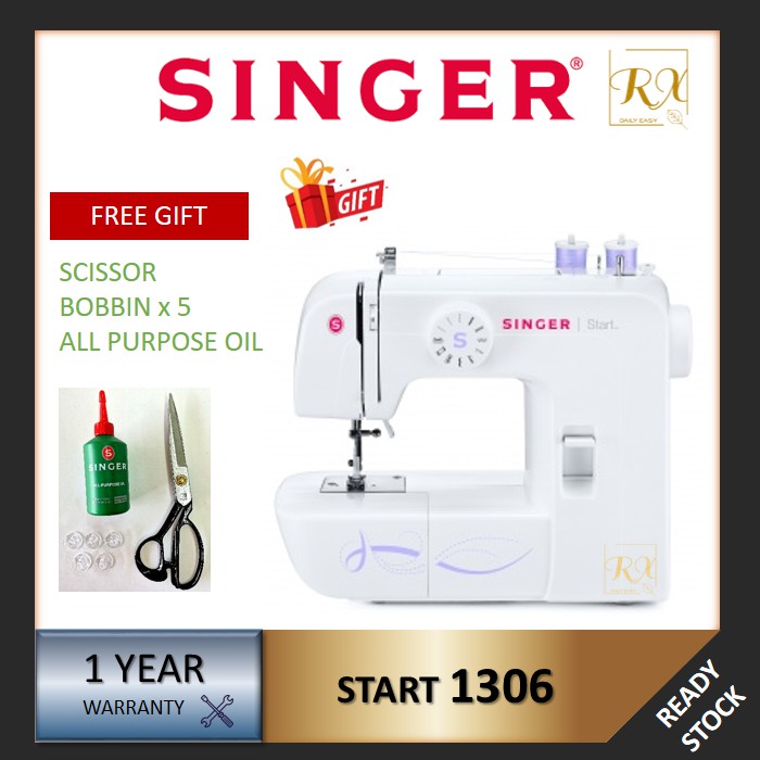 Shop Malaysia Bubble Wrap Singer Start 1306 Portable Zig Zag Sewing Machine Shopee Singapore