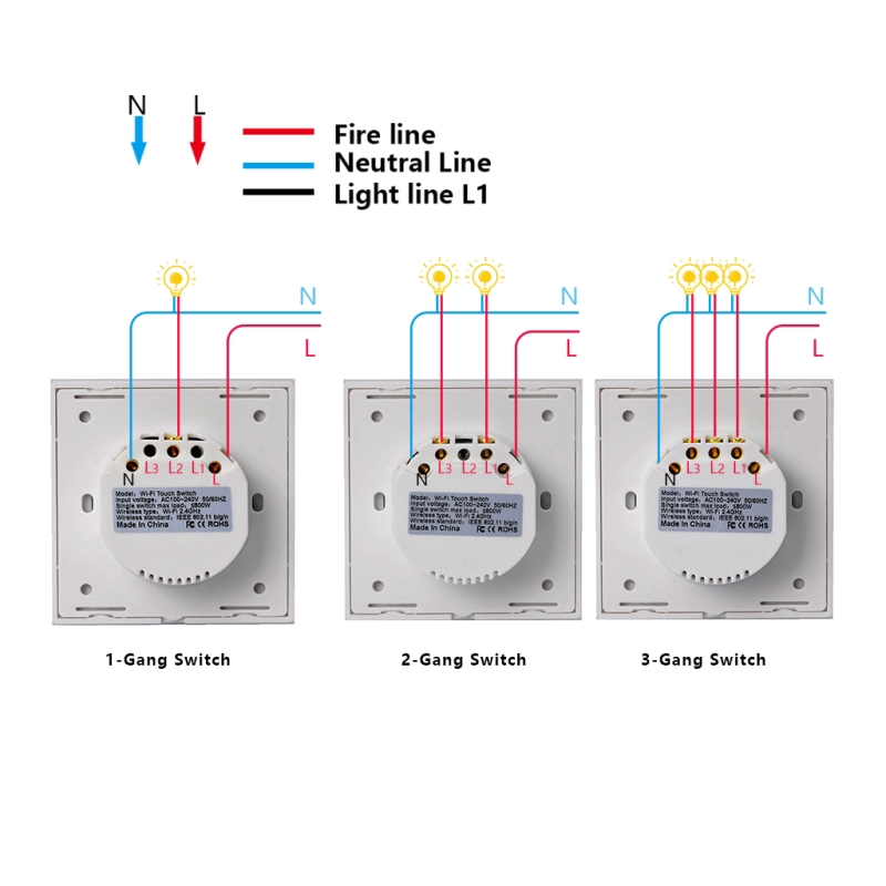 Ready Stock Wifi Smart Switch Rf433 Remote Control Glass Panel Light Switch Smart Life Tuya Works With Alexa Echo Google Home 1 2 3 Xmm Shopee Singapore