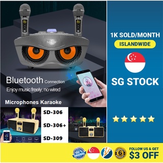 🎵🔥[SG] 🎵🔥 SDRD SD-303 SD-306 PLUS SD-306 & SD-309 Dual Bluetooth Wireless Microphones Karaoke Set (Authentic)🔥 🎵