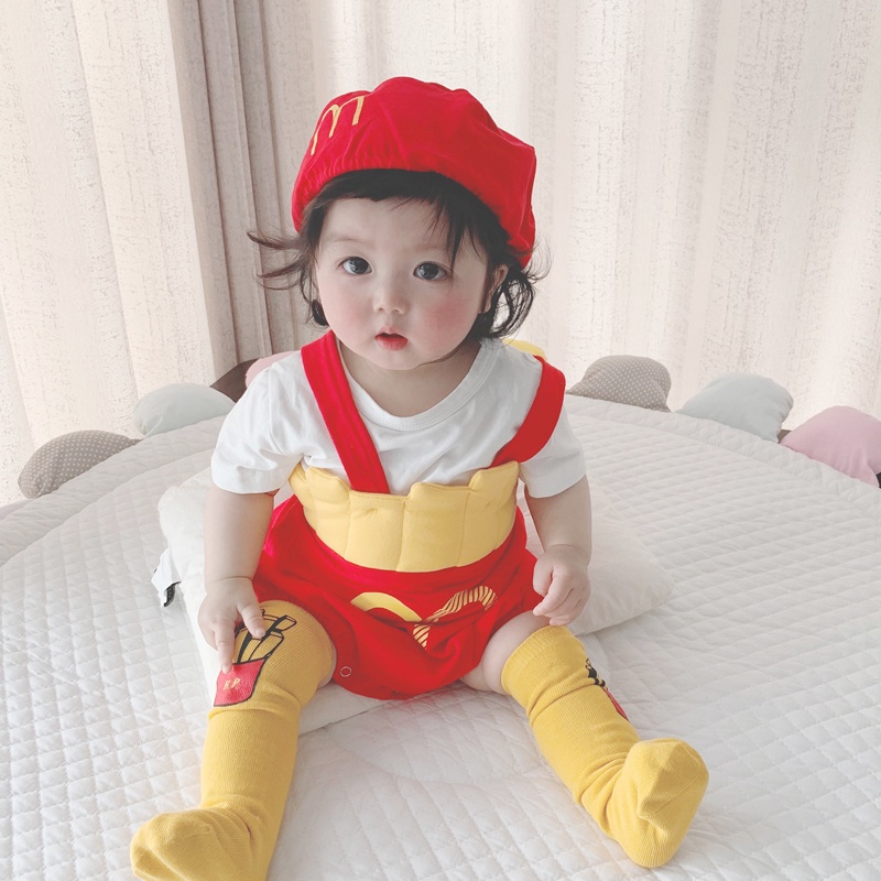 Mcdonald Baby Costume French Fries Romper Baby Girl Baby Boy Cosplay Jumpsuit Halloween Photograph