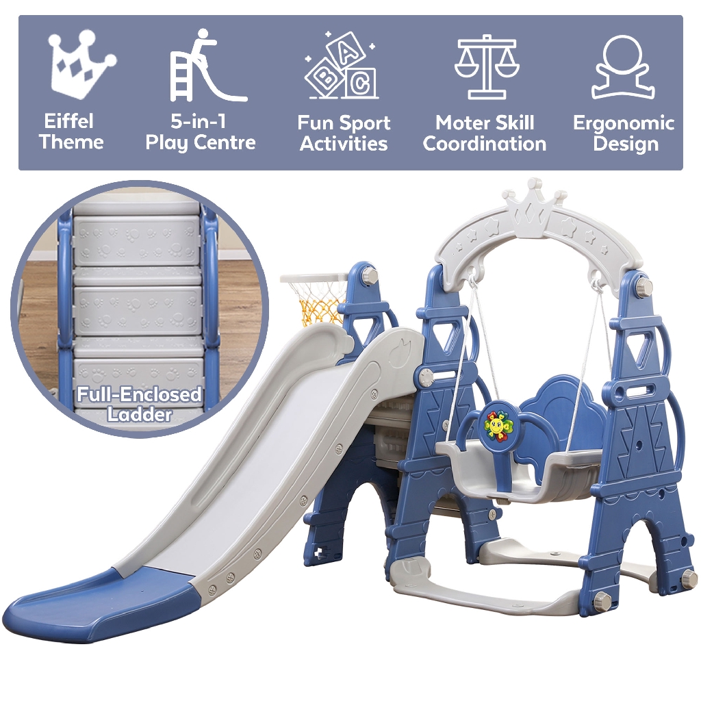 swing and slide set for backyard