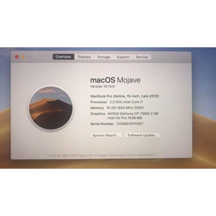 Pre Owned Apple Macbook Pro 15 Inch Retina Late 13 Shopee Singapore