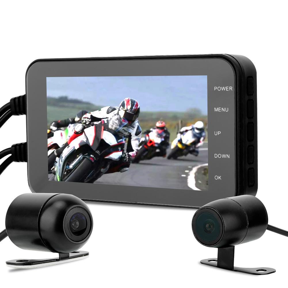 4 Inch Motorcycle DVR 1080P WiFi Front & Rear Camera Driving Video