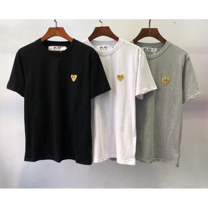 cdg shirt gold heart