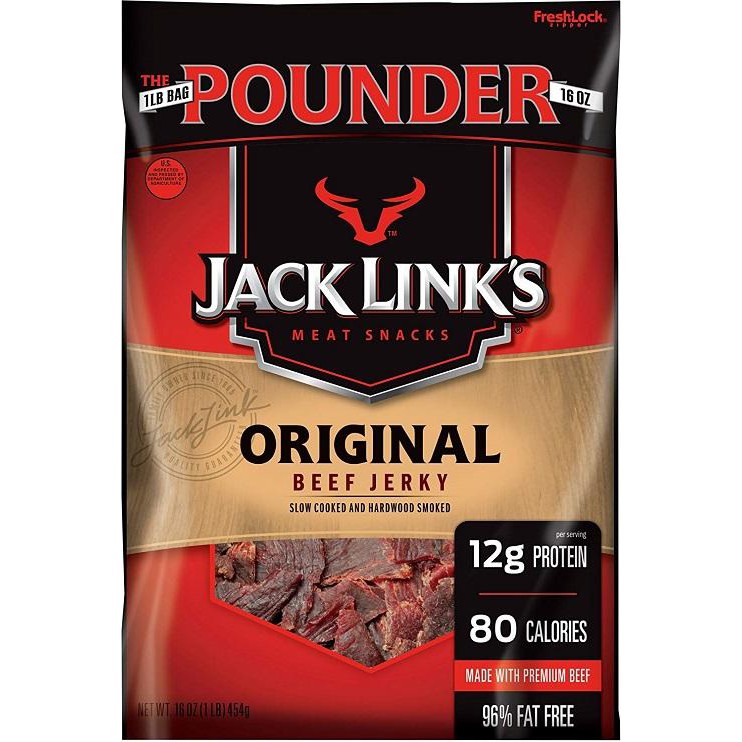 🍀 EXP 01/2022 16oz (454g) Jack Link’s Beef Jerky Pounder Size, Original ...