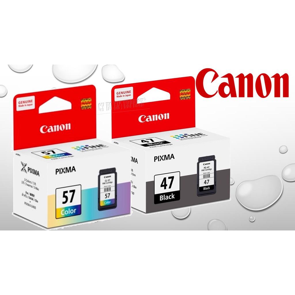 Canon Pg 47 Black Cl 57 Color Ink Cartridge For E400 E410 E417 E460 E470 E477 E480 Shopee Singapore