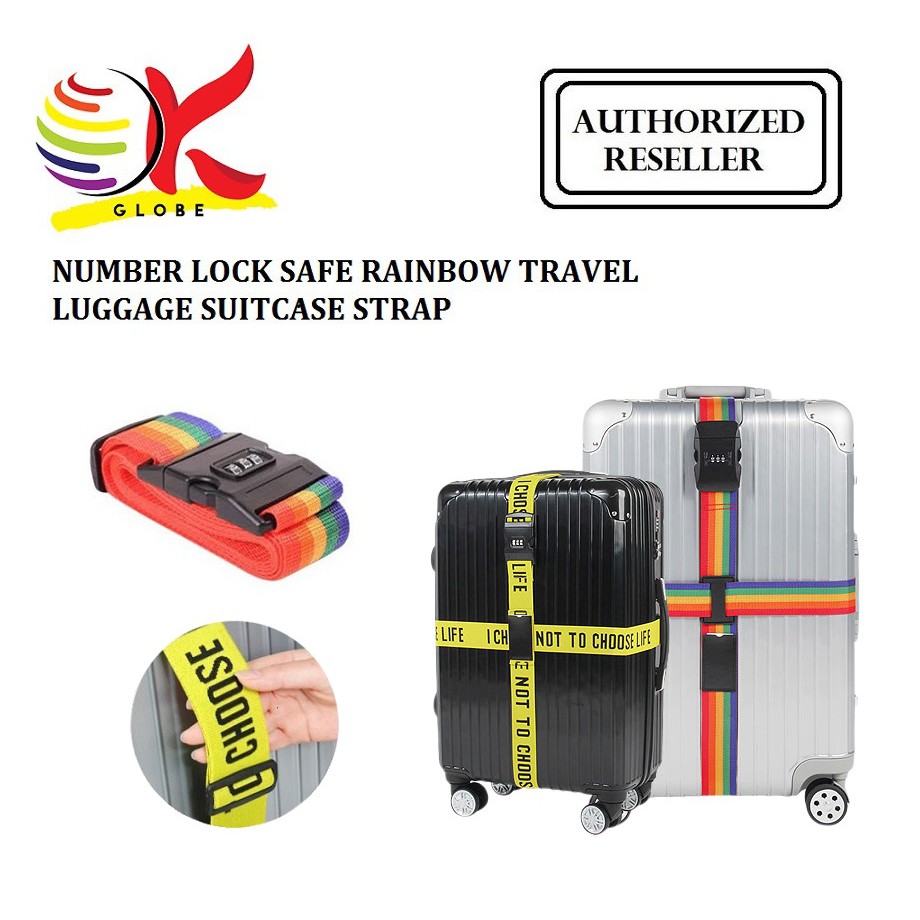 rainbow suitcase strap