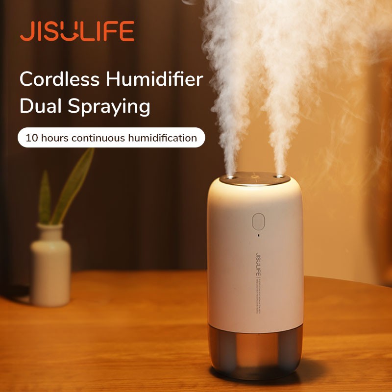 JISULIFE Humidifier 500ml, Minimalist Cordless Air Humidifier Diffuser