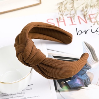 YBWZH Simple Sweet Girls Hair Headband Fashion Wide-Brimmed Bow Knotted Solid Hairband Women Hair Head Hoop Accessory 