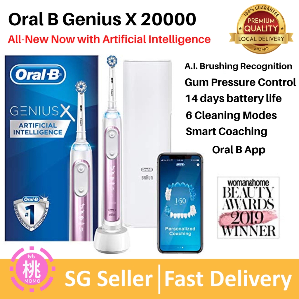 oral b genius x black electric toothbrush travel case