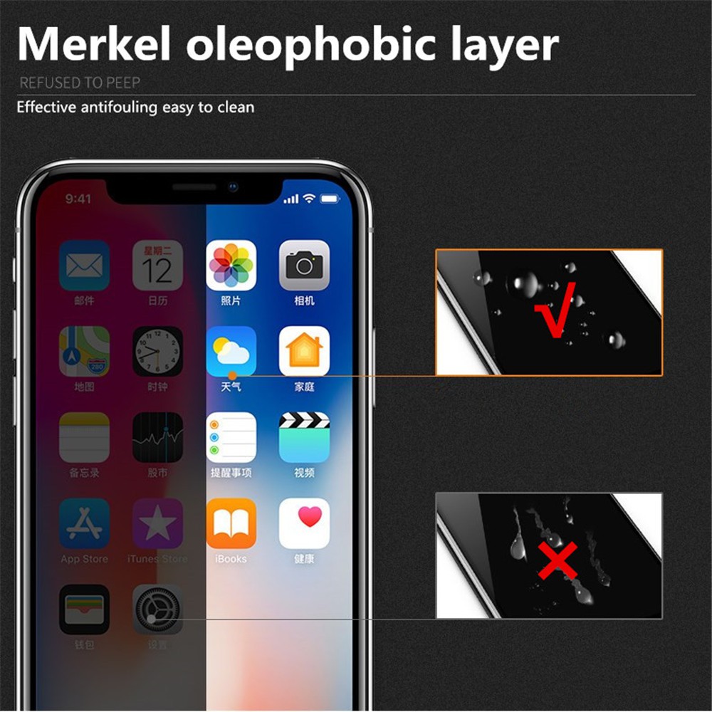 OnePlus 5 5T 6 6T 7 7T 8 8T Pro / Black-edge privacy tempered glass