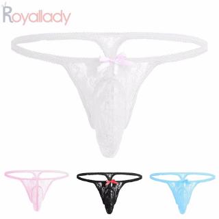 Men's Briefs Tangas Casual Sexy Lingerie Slips Triangle Men's Lace Floral Low waist Underpants G-strings Sissy