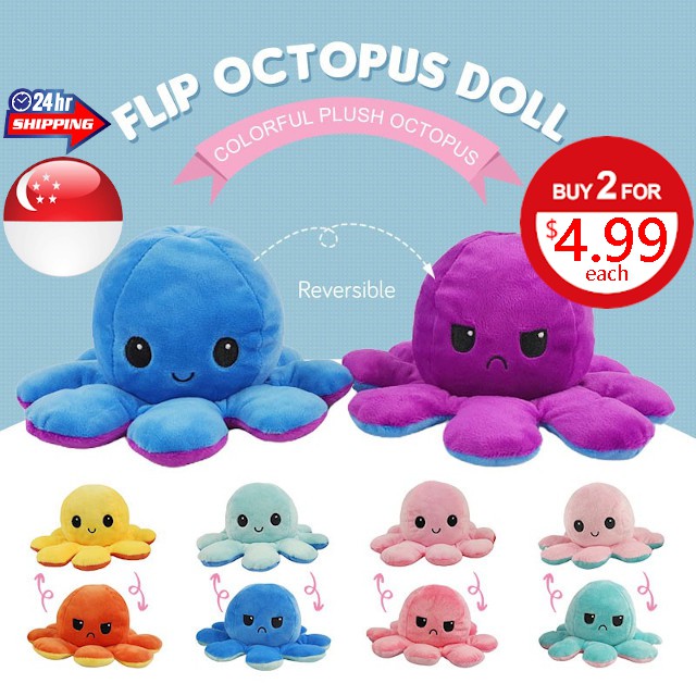 reversible octopus plush buy 1 get 4 free