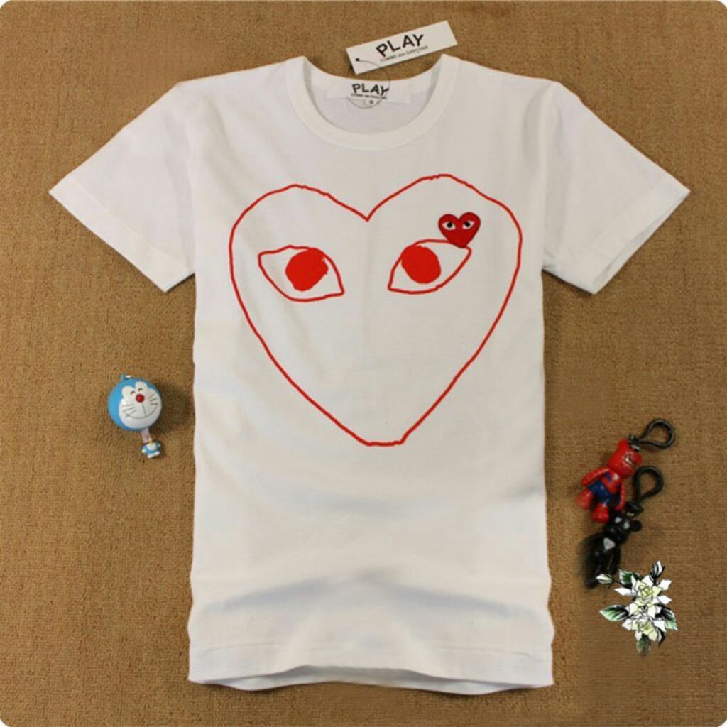 white cdg tee