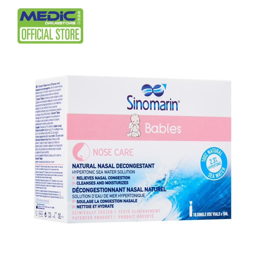 Sinomarin Babies Natural Nasal Decongestant 18 Single Use Vials By