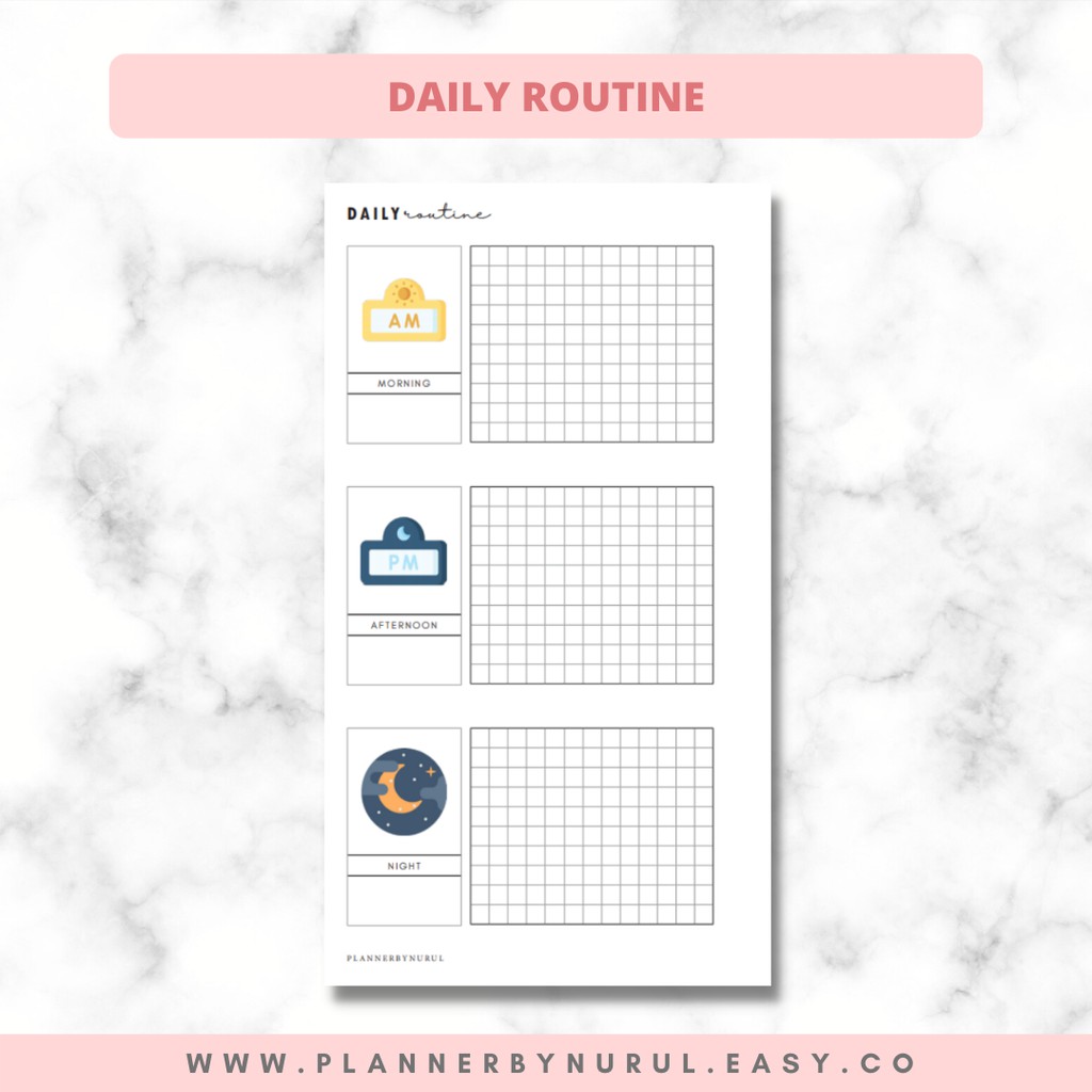 Shop Malaysia Daily Routine Planner Insert Refill Loose Leaf Notebook Shopee Singapore
