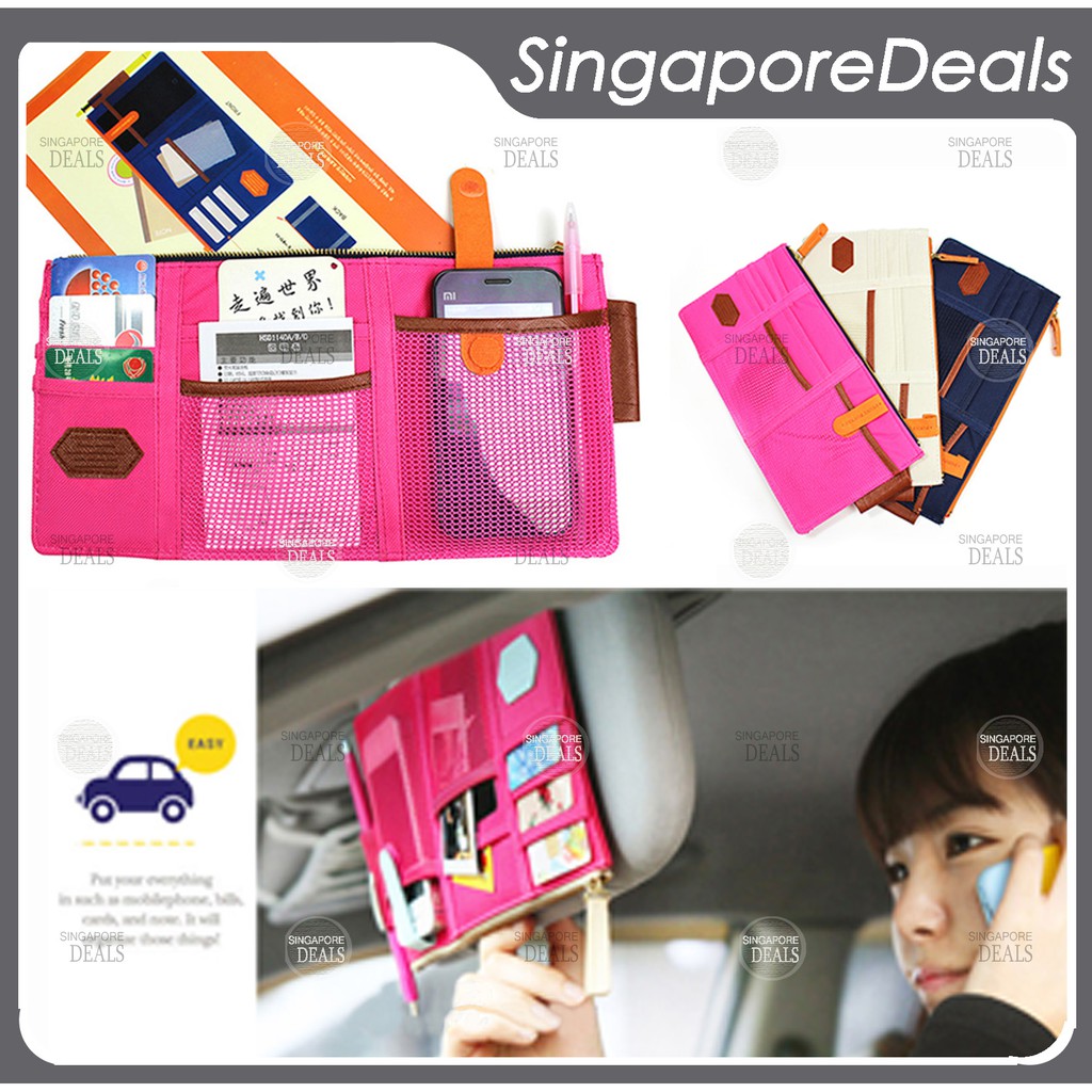 SUNVISOR CAR ORGANIZER CASE HOLDER SUN VISOR CARD POCKET CAR