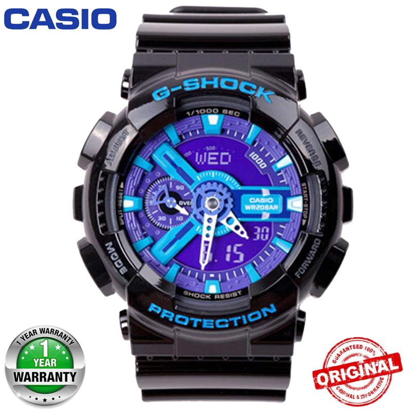 g shock ga 110 black blue