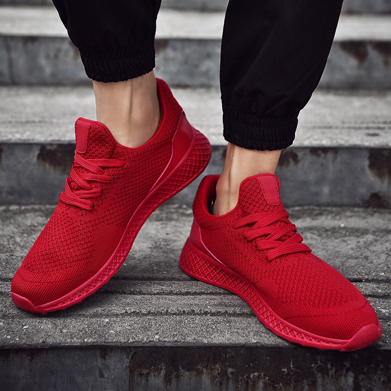 full red sneakers