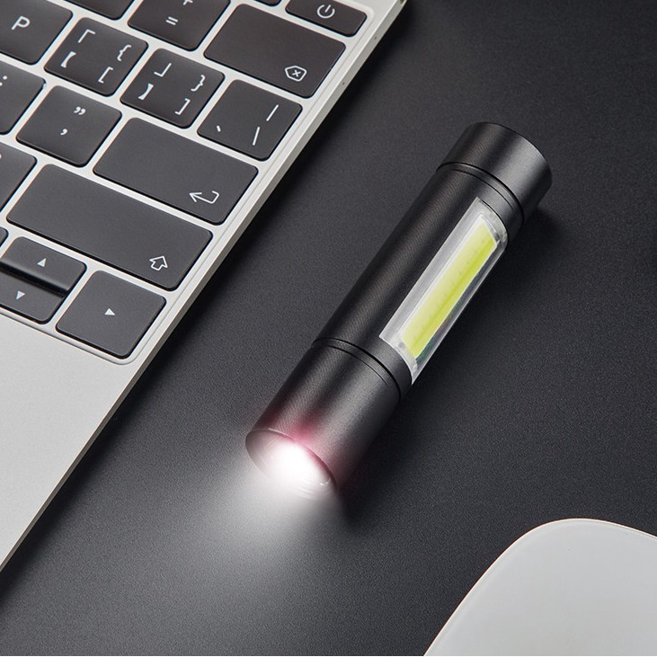 Download Mini Super Light Portable LED Flashlight Free Box Led Light Lamp Double Light USB Charging ...