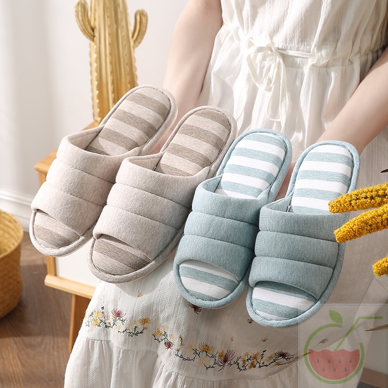 Women's and Men's Cotton House Slippers Anti Slip Indoor Slipper Soft ...