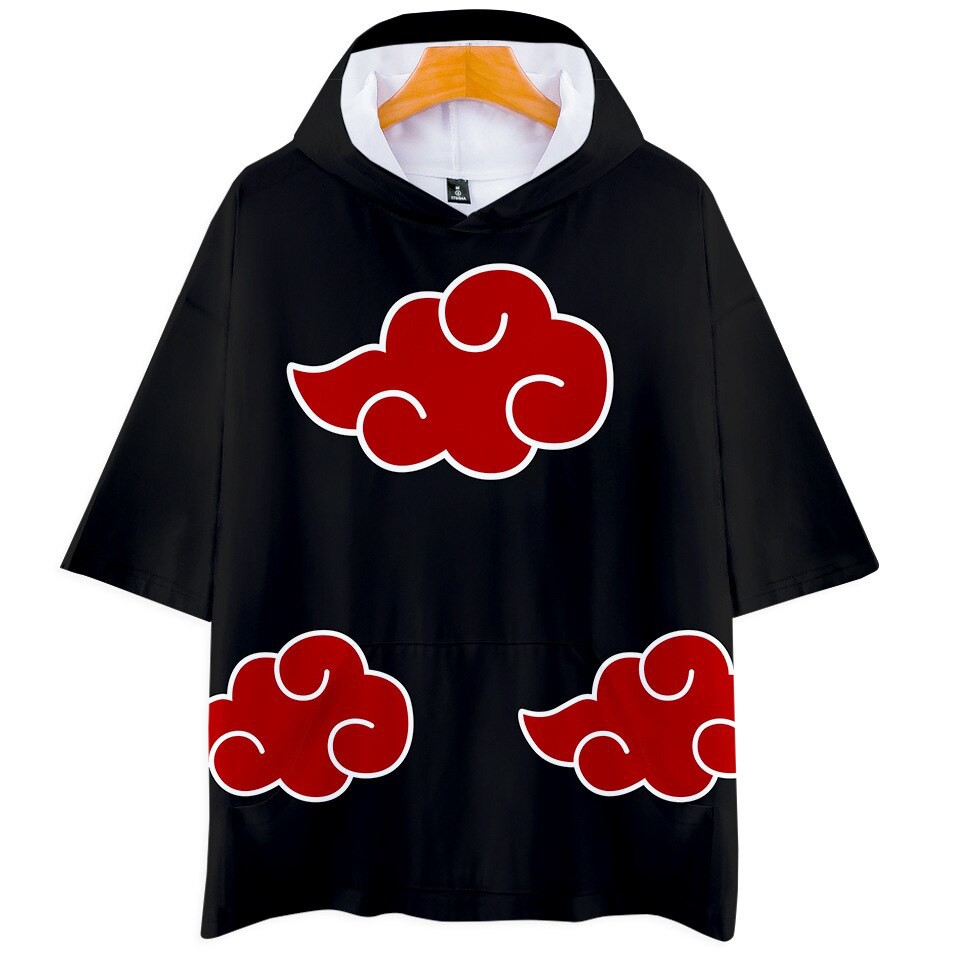 Anime Naruto Akatsuki Cosplay Hooded T Shirt Men Women Kid Tshirt With Hood Shopee Singapore - akatsuki t shirt roblox naruto