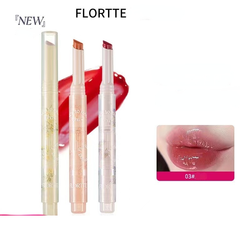 FLORTTE First Kiss Love Stick Mirror Moisturizing Lipstick Plain White ...