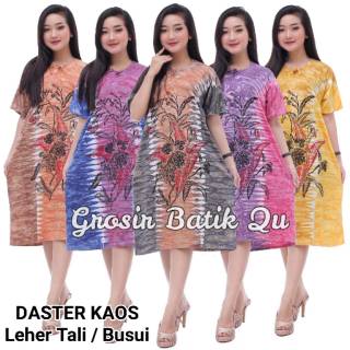  Daster  Kencana Ungu Batik  Abstract Motifs Neck Straps 