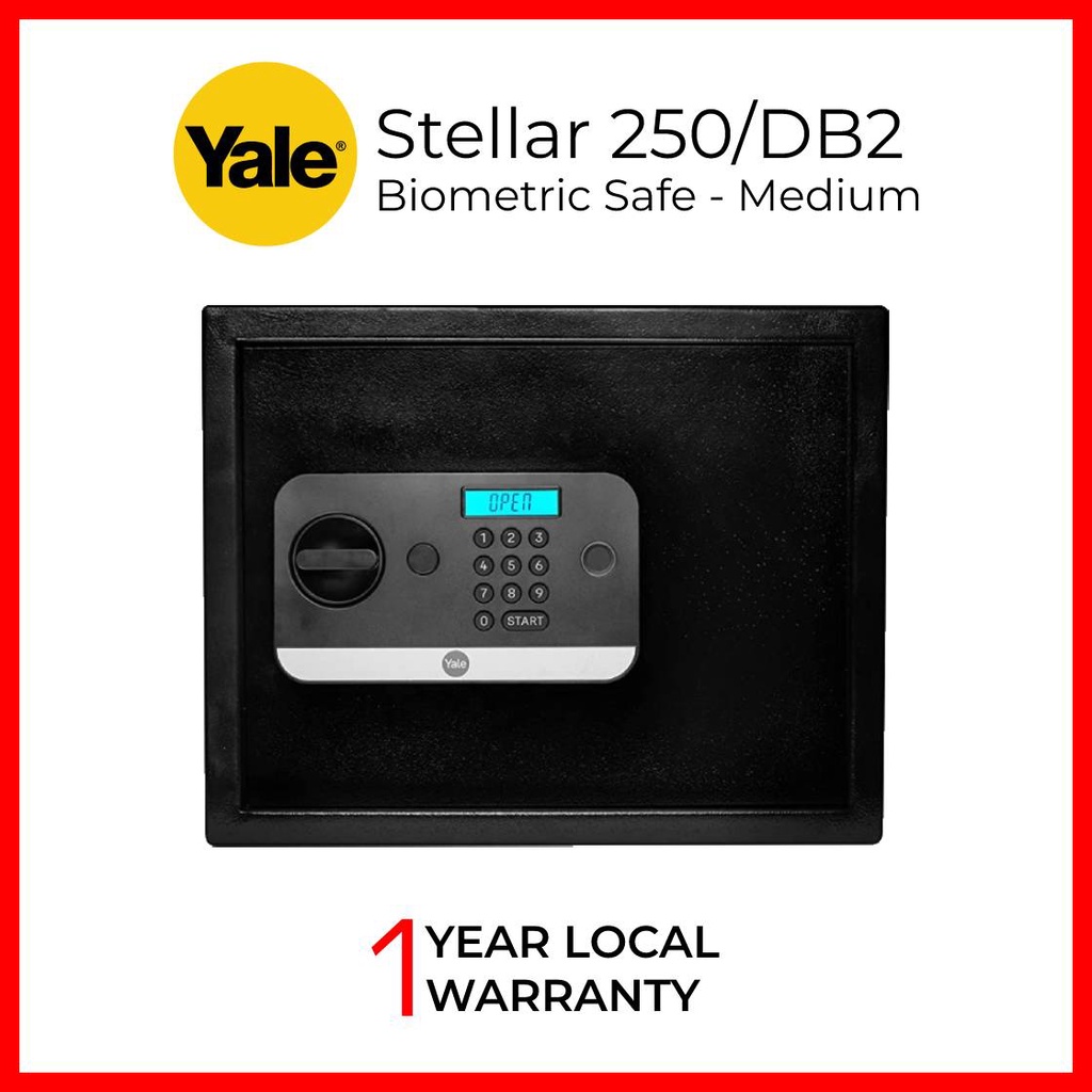 Yale Stellar 250/DB2 Biometric Safe Locker with Keypad Medium