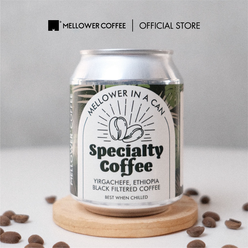 (NEW) Mellower Coffee Specialty Coffee Mellower In a Can Black