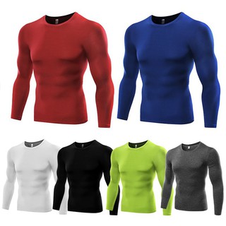 Image of Mens Gym Compression Under Base Tops Long Sleeve T-Shirts