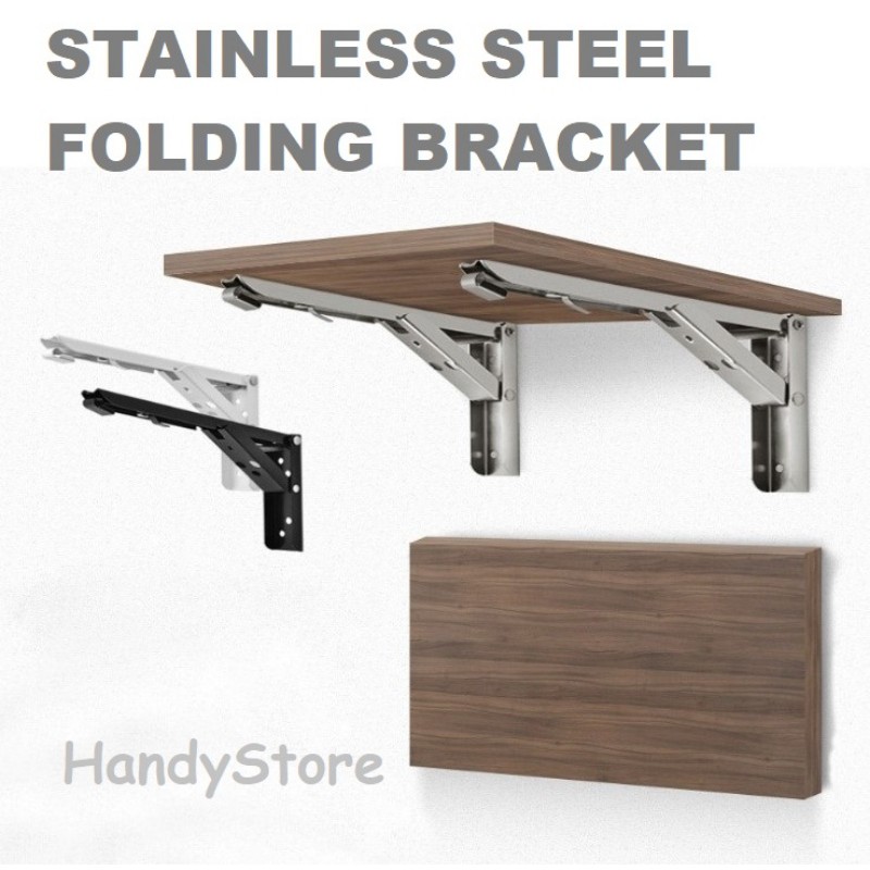 Stainless Steel Folding Bracket Table Shelf Bench Wall Ee Singapore - Bench Wall Brackets