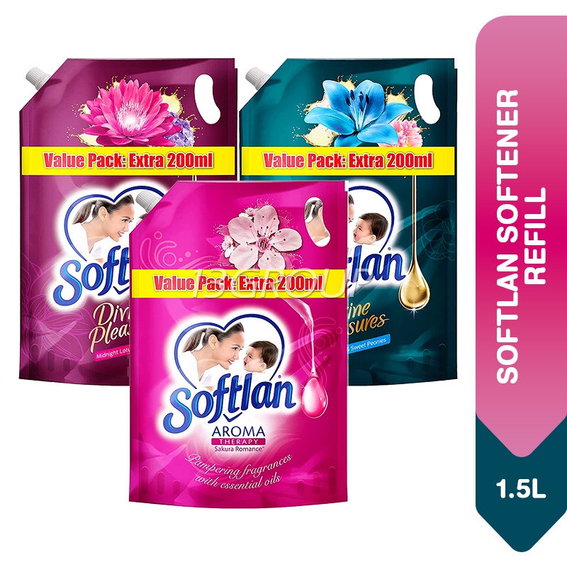 Softlan Softener Refill Aroma Therapy / Divine Pleasures, 1.5L