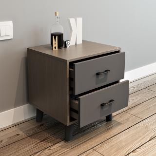 solid wood feet bedside table three drawers storage 