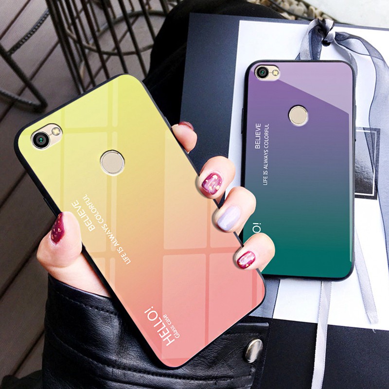 Xiaomi Redmi Note 5a Prime Case Gradient Tempered Glass Back Phone Casing Cover Shopee Singapore