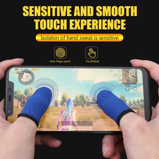1Pair Mobile Phone Gaming Sweat-Proof Finger Cover Fingertip Gloves Game Non-slip Touch Screen Thumb Fingertip Sleeves Sensitive Touch Screen Gaming Finger Thumb Sleeve Gloves for PUBG Mobile
