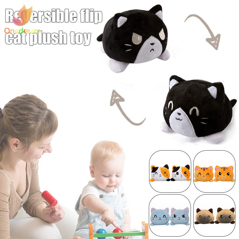 reversible cat plush