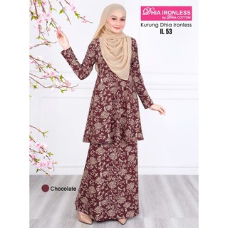 Ironless Kurung Kurung Tanpa Gosok Baju Raya By Dhia Cotton Shopee Singapore