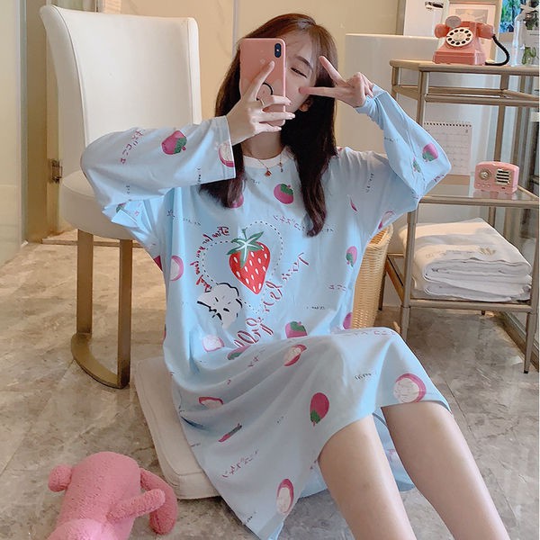 Girls Nightgowns Polyester Round Collar Sleepwear Soft Cute Animal Princess Nightdress