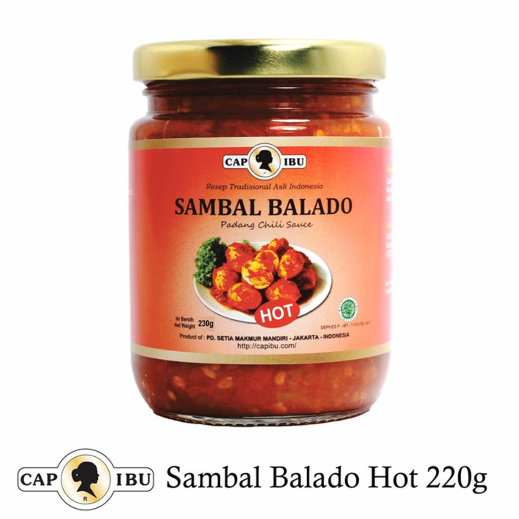 Cap Ibu Sambal Balado Hot Padang Chilli Relish 220g Shopee Singapore