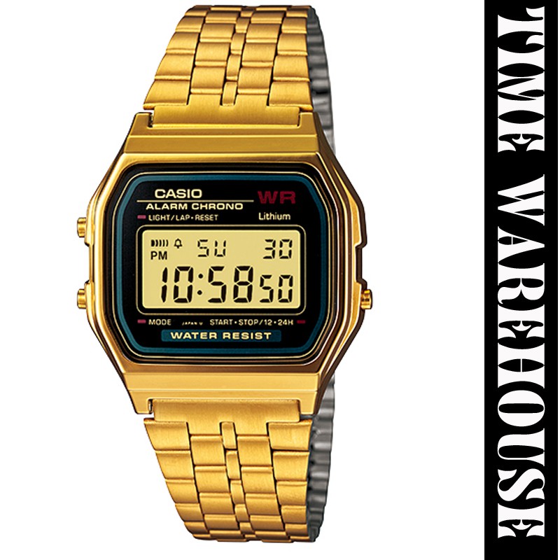 gold electronic watch